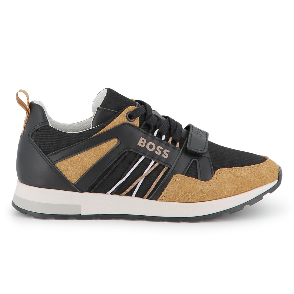 Sneakers stringate black, BOSS KIDSWEAR