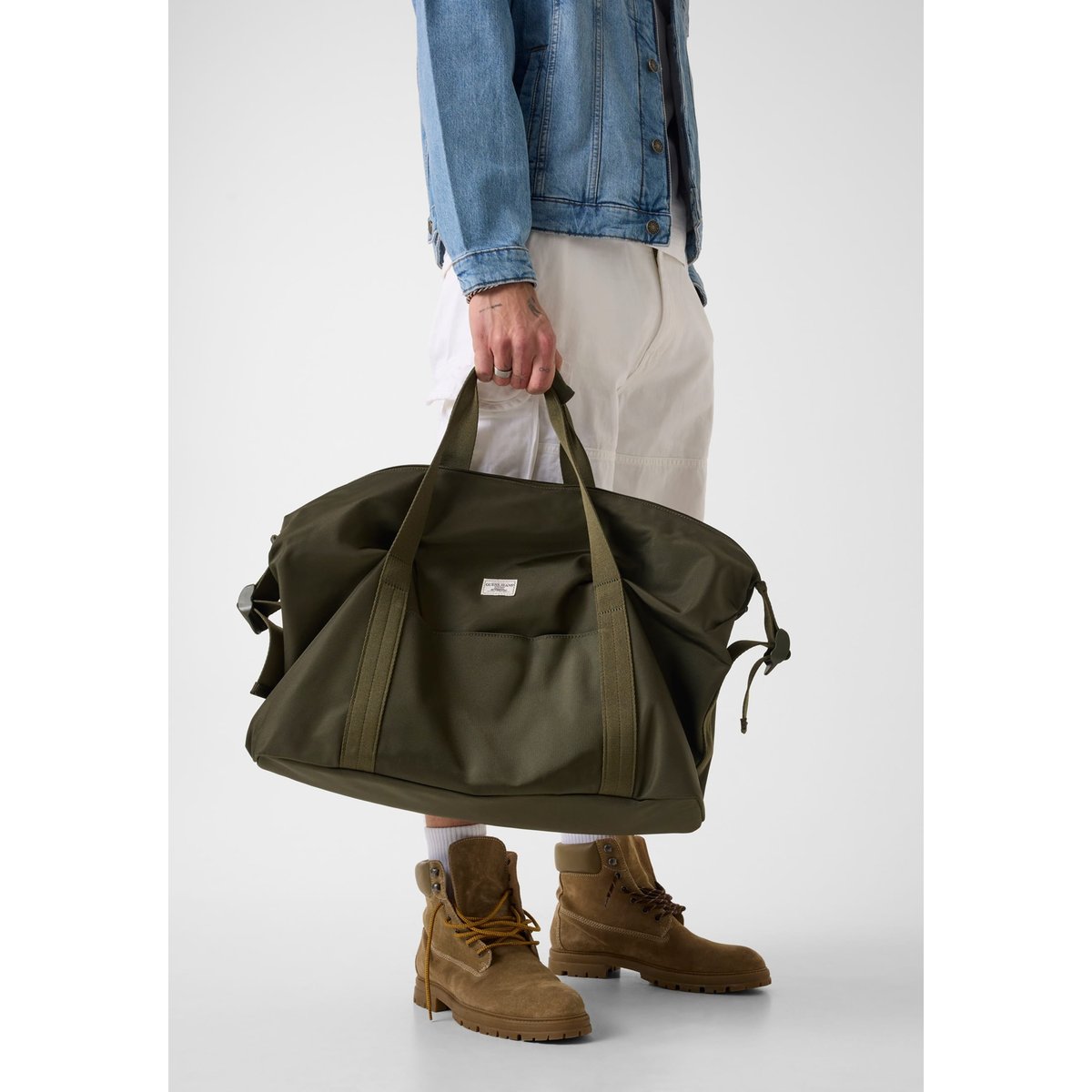 Sac Polochon En Nylon vert foncé, GUESS JEANS