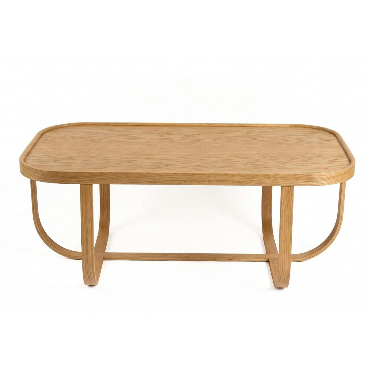Table basse en bois, pieds courbés NOMA bois clair, PIER IMPORT
