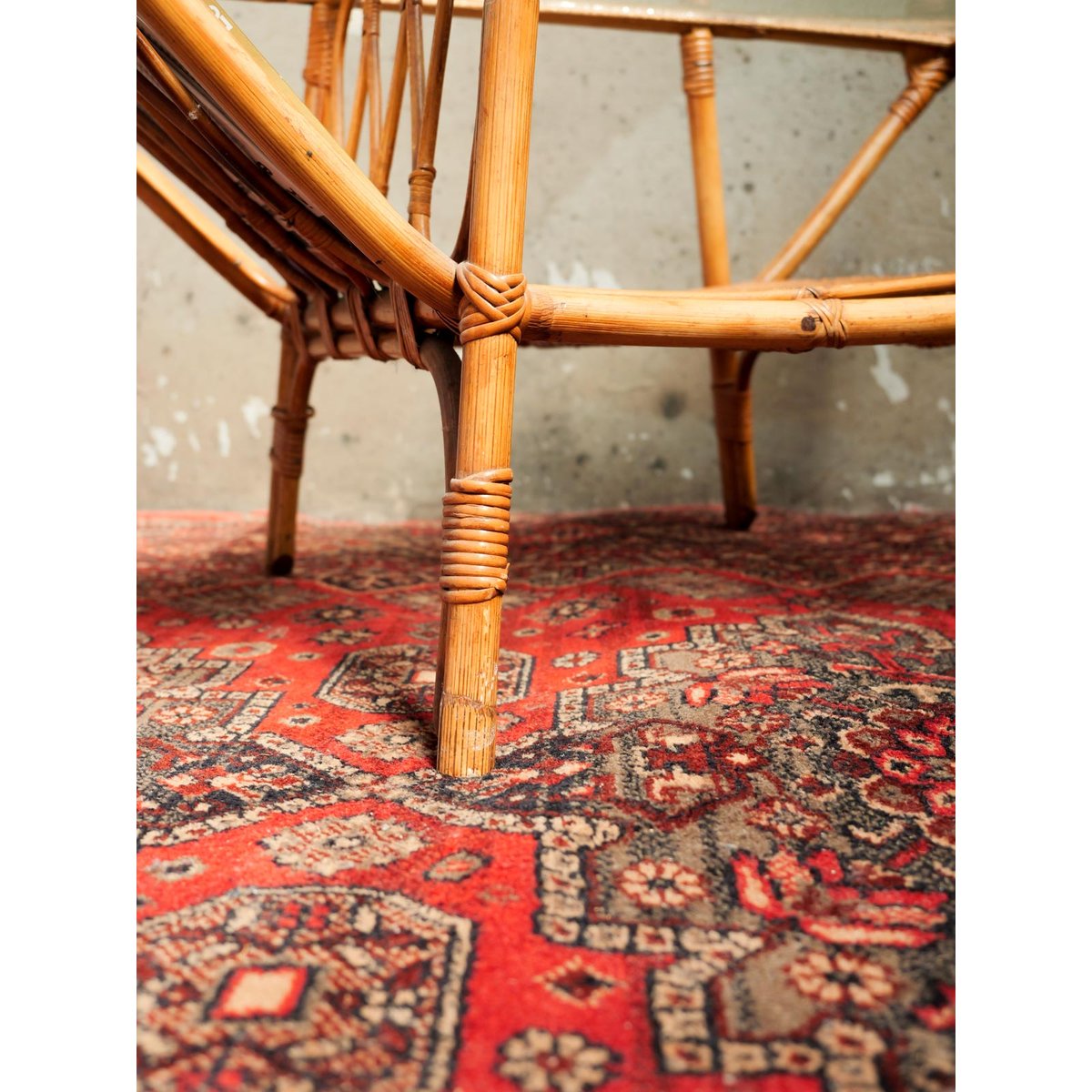 Table basse en rotin Léonie N°982 - Bon état marron, DEBONGOUT