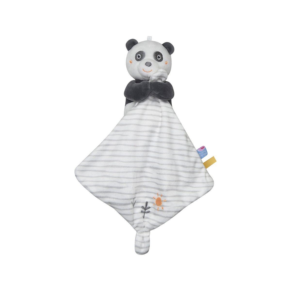 Doudou mouchoir xl panda peio velours doux gris, SUCRE D'ORGE