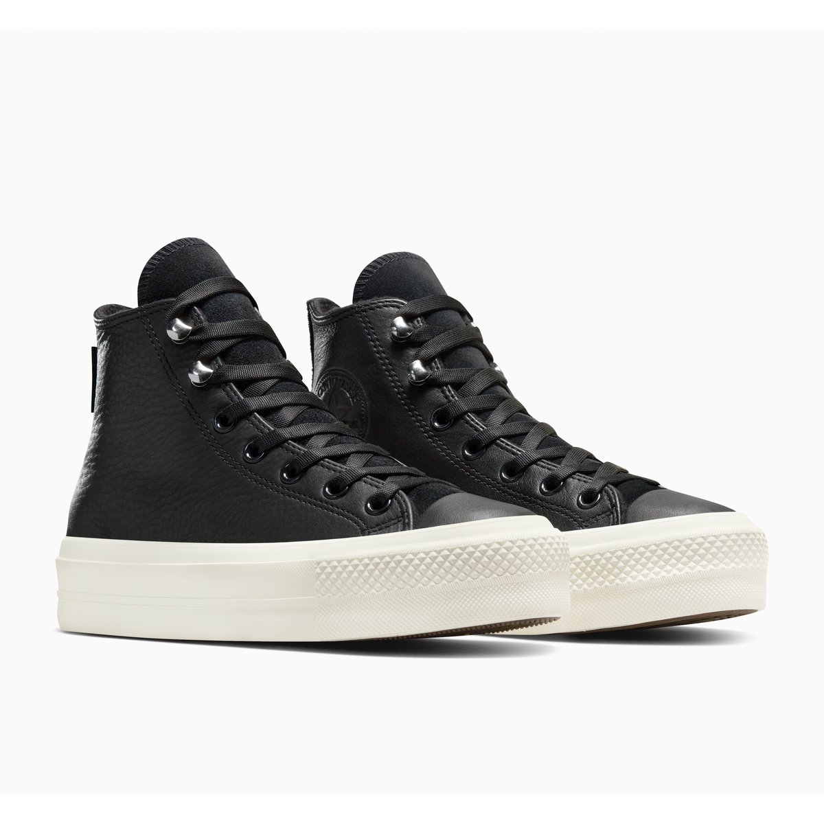 Baskets CHUCK TAYLOR ALL STAR LIFT PLATFORM WATER REPELLENT LEATHER noir/noir/écru, CONVERSE
