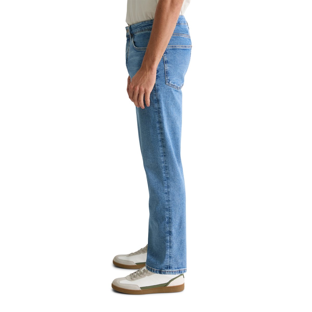 Jeans modèle Kalmo droit en coton bio mélangé bleu moyen, MARC O'POLO