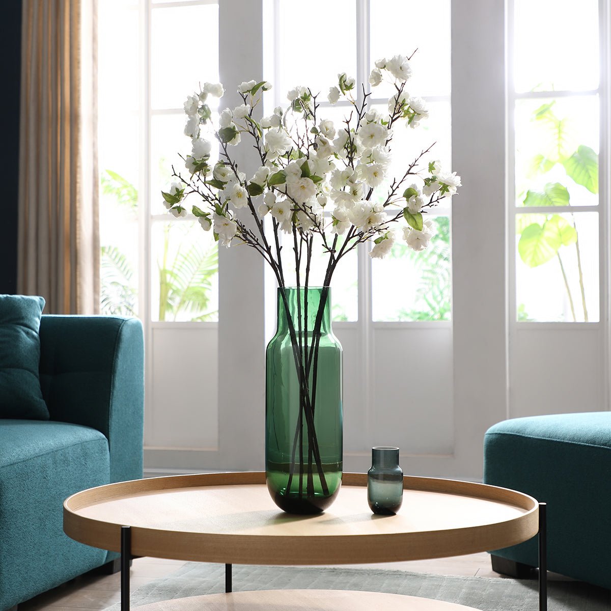 Vase décoratif en verre H12 Bottle vert, SIA DECO