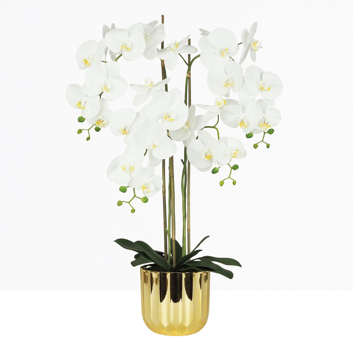 Orchidée artificielle toucher naturel pot or 100cm autres, LIGNE DECO