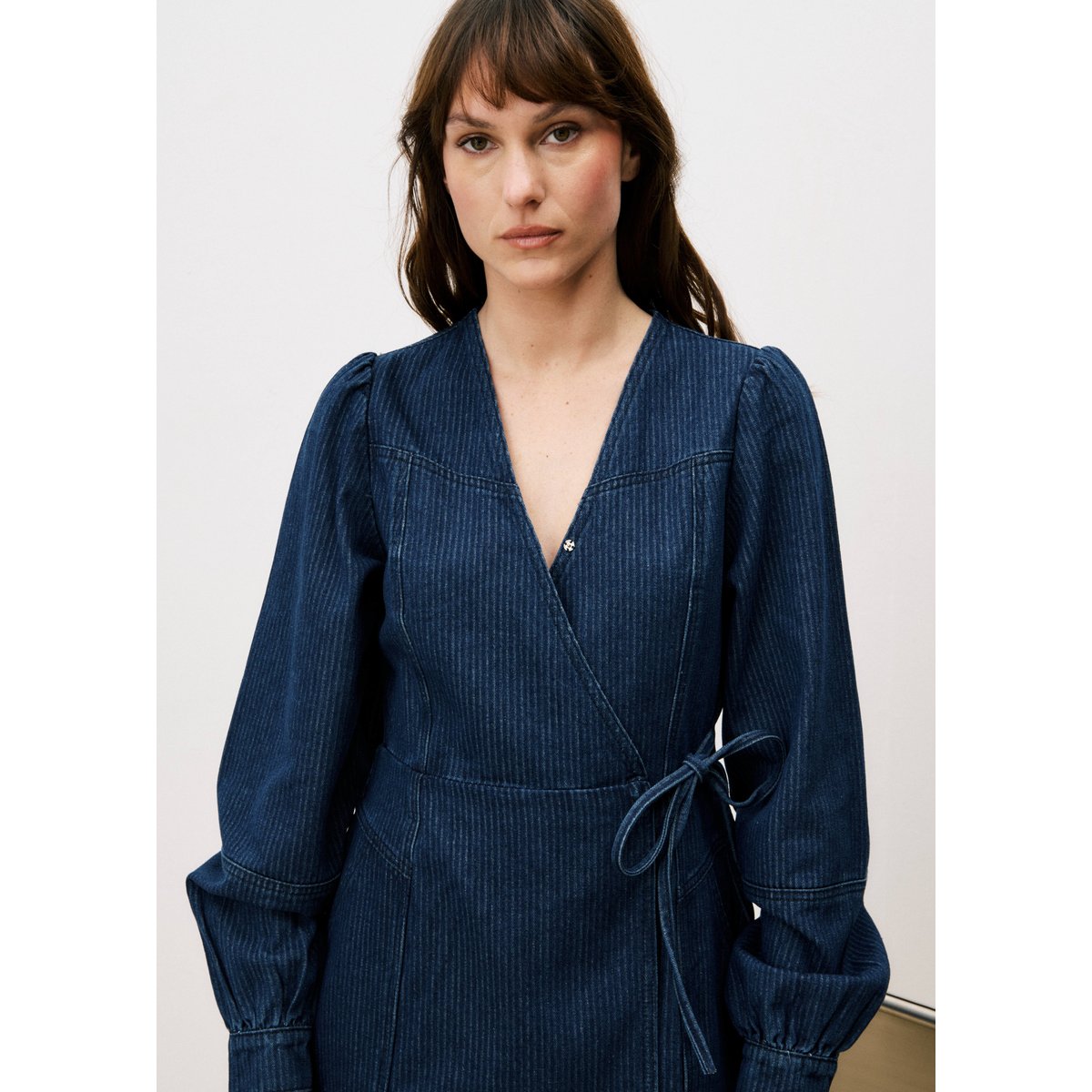 Robe en coton DALIDA bleu jean, FRNCH