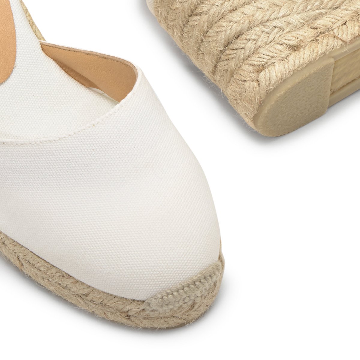 Espadrilles compensées à lacets avec plateforme tressée CARINA PLATFORM blanc, CASTANER