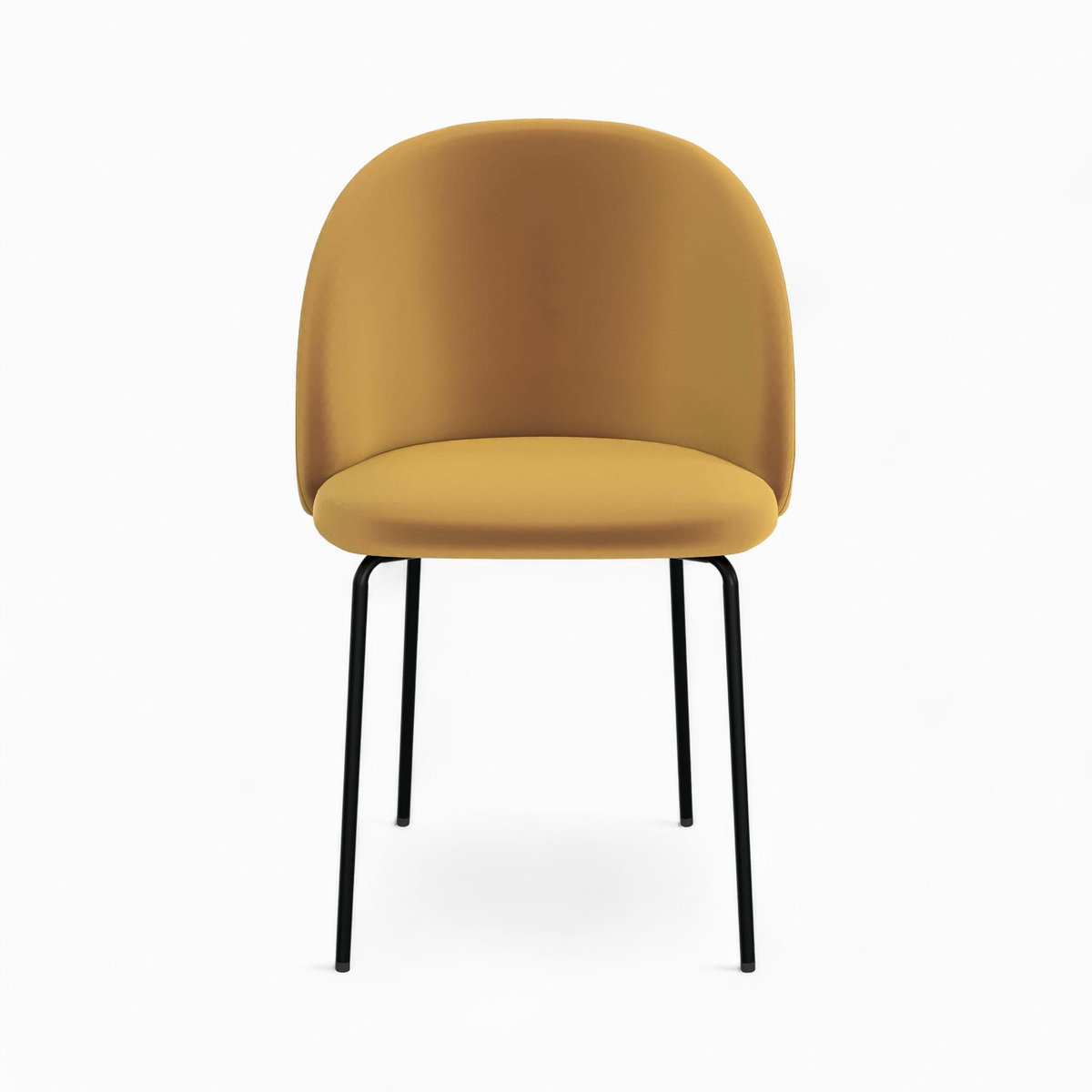 Pack 4 chaises en velours et - KARL jaune et bleu, MAISON PAVANE