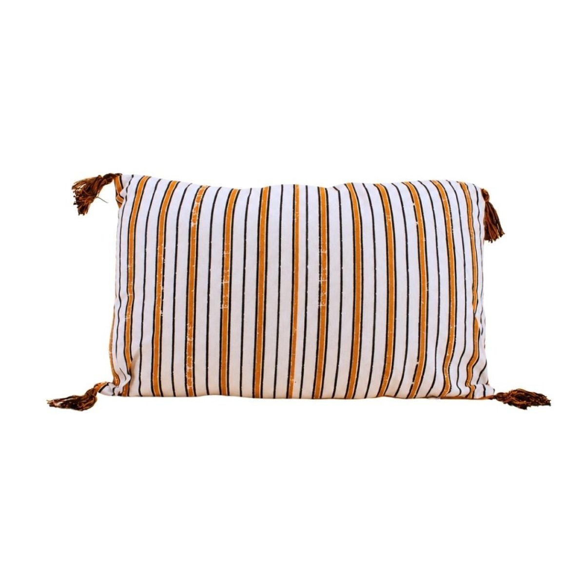 Coussin en coton rayé 50x30cm rouge, ORNAMI