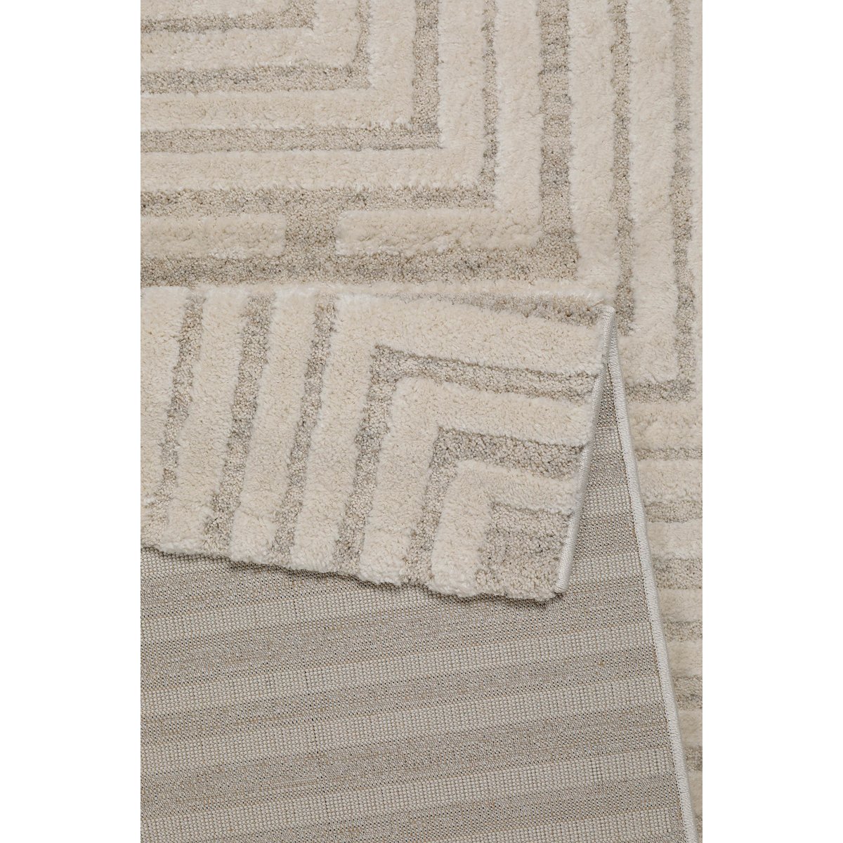 Tapis design à motif labythinthe à relief ,  Hillmar beige crème, WECON HOME