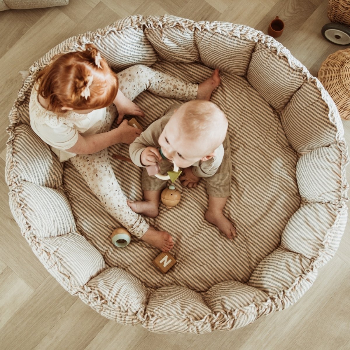 Tapis de jeu 3 en 1 Organic Coco ecru, bleu, PLAY&GO