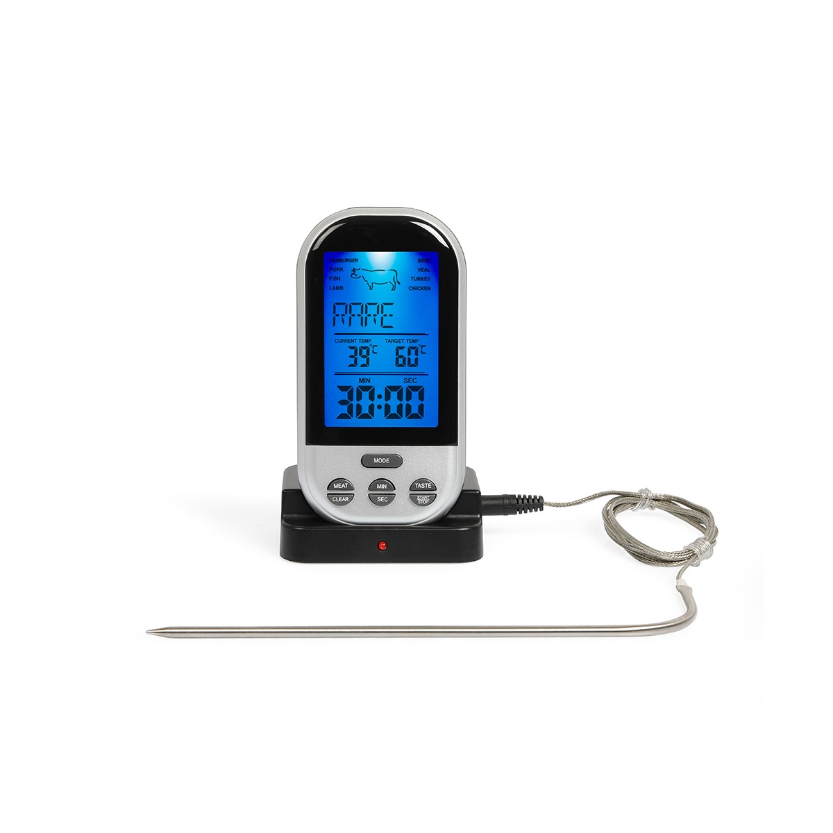 Thermomètre pour barbecue noir, LIVOO
