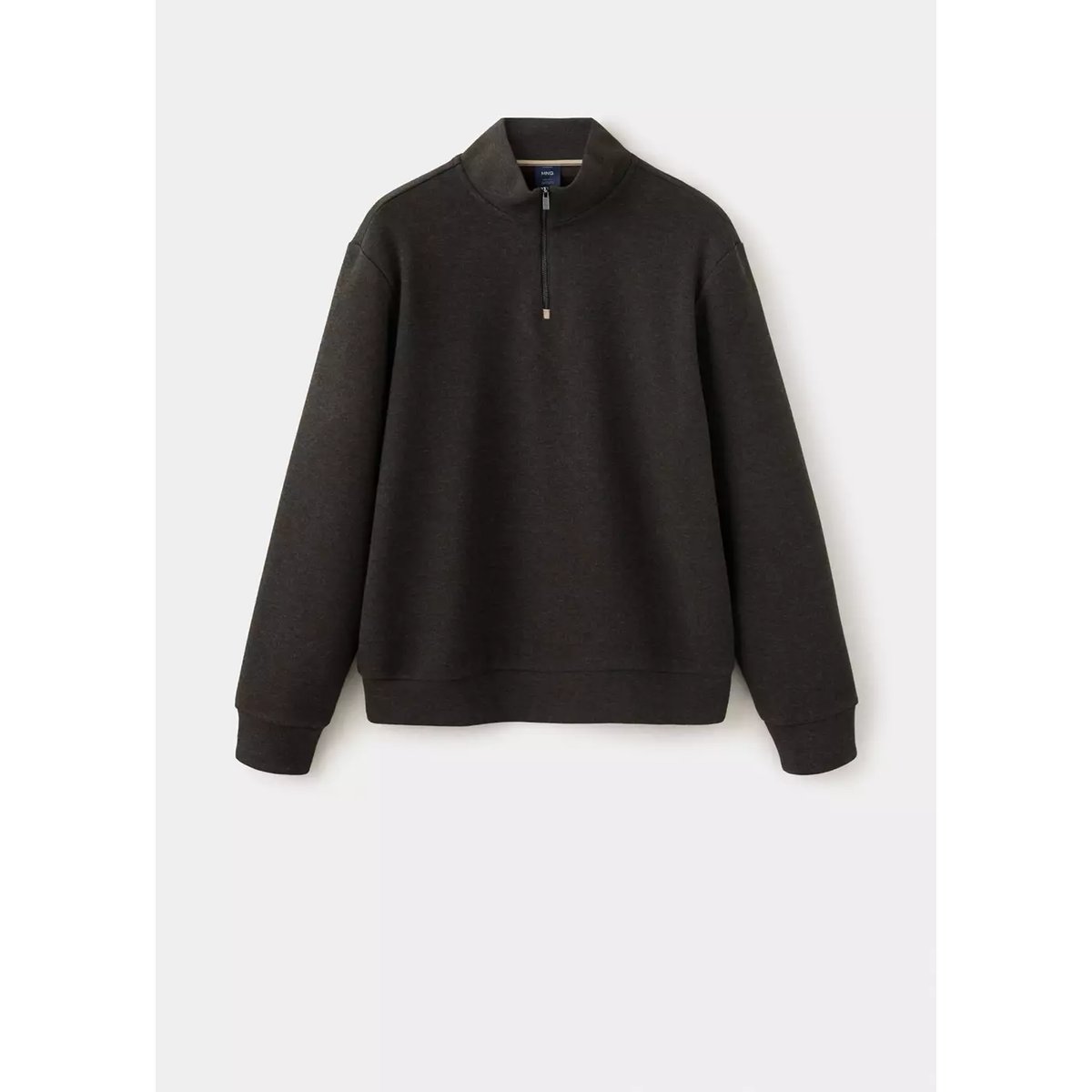 Sweat-shirt en maille grattée coupe regular fit marron, MANGO MAN