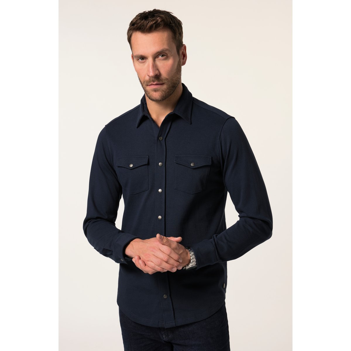 Chemise en molleton bleu marine, JP1880