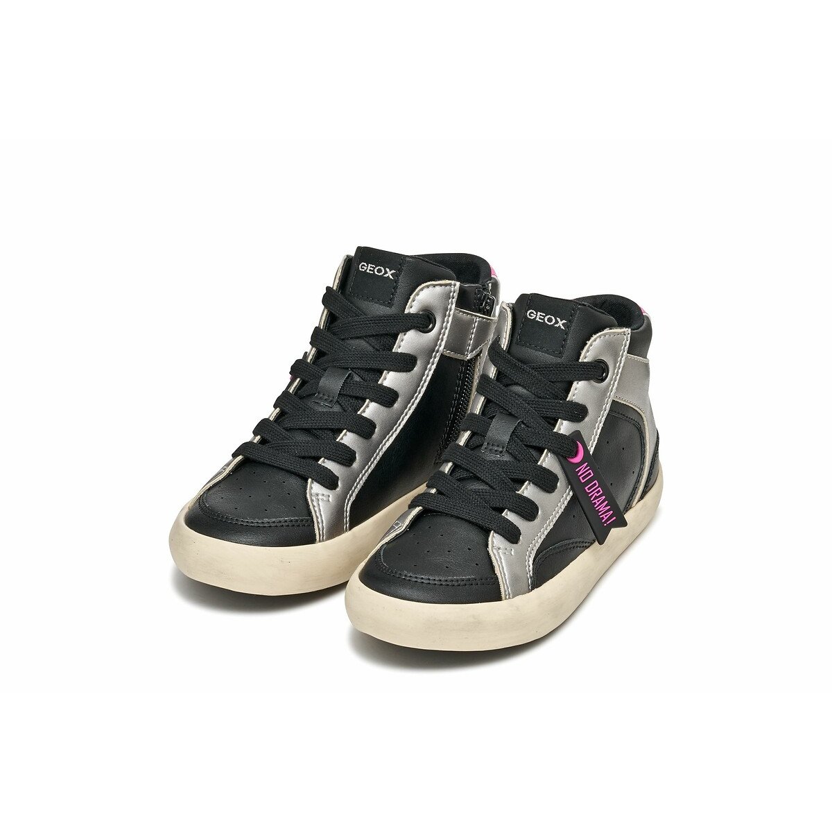 Kids Gisli Breathable High Top Trainers black/fuchsia, GEOX