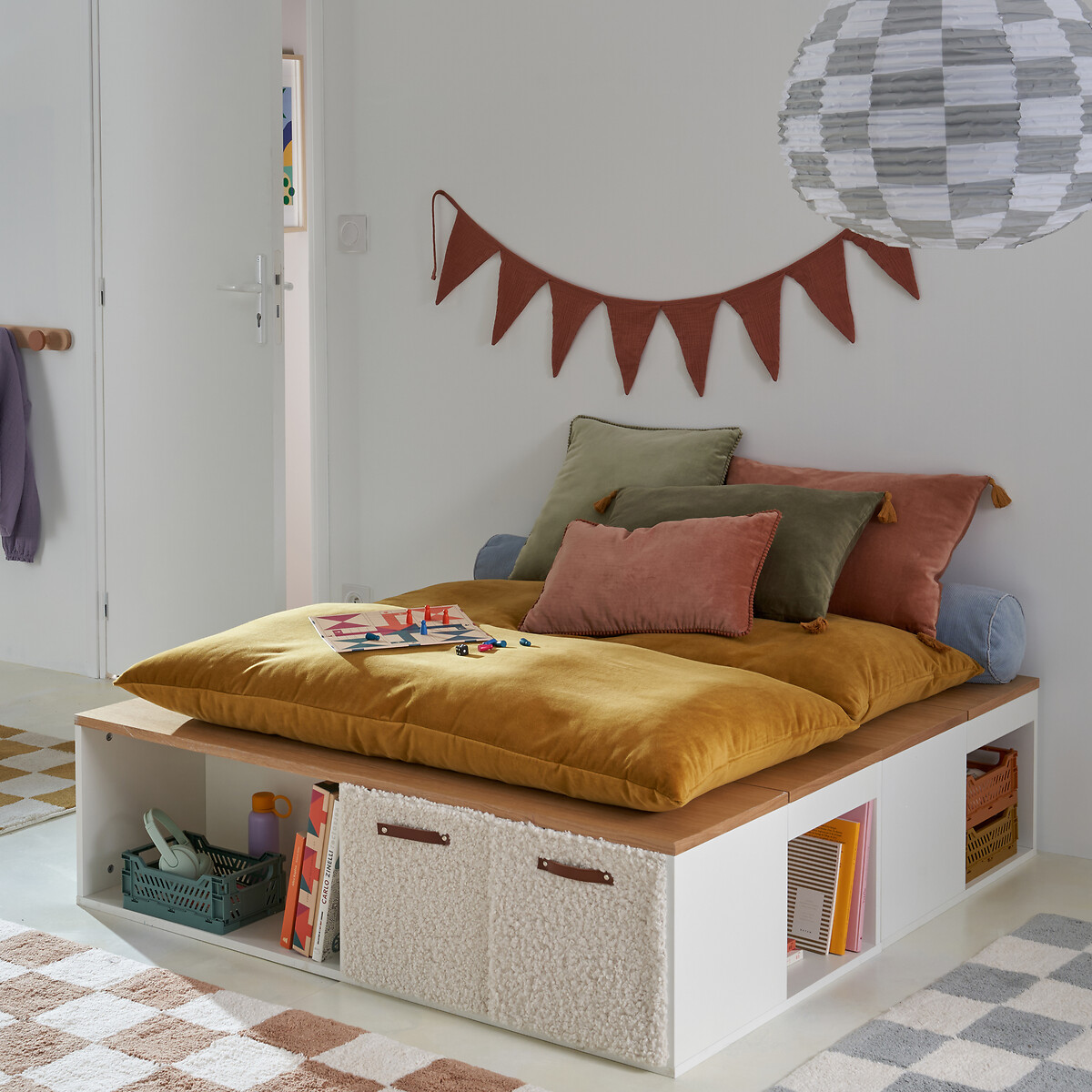 Housse pour matelas de sol, Velvet jaune bronze, LA REDOUTE INTERIEURS