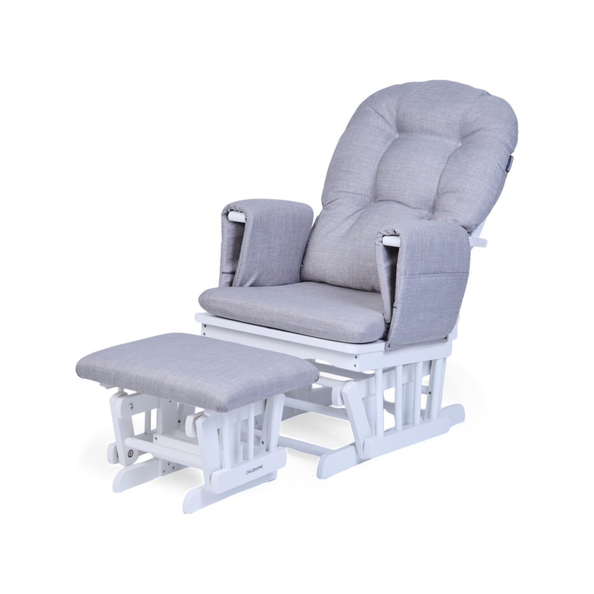 Fauteuil à bascule avec repose-pieds gris, CHILDHOME