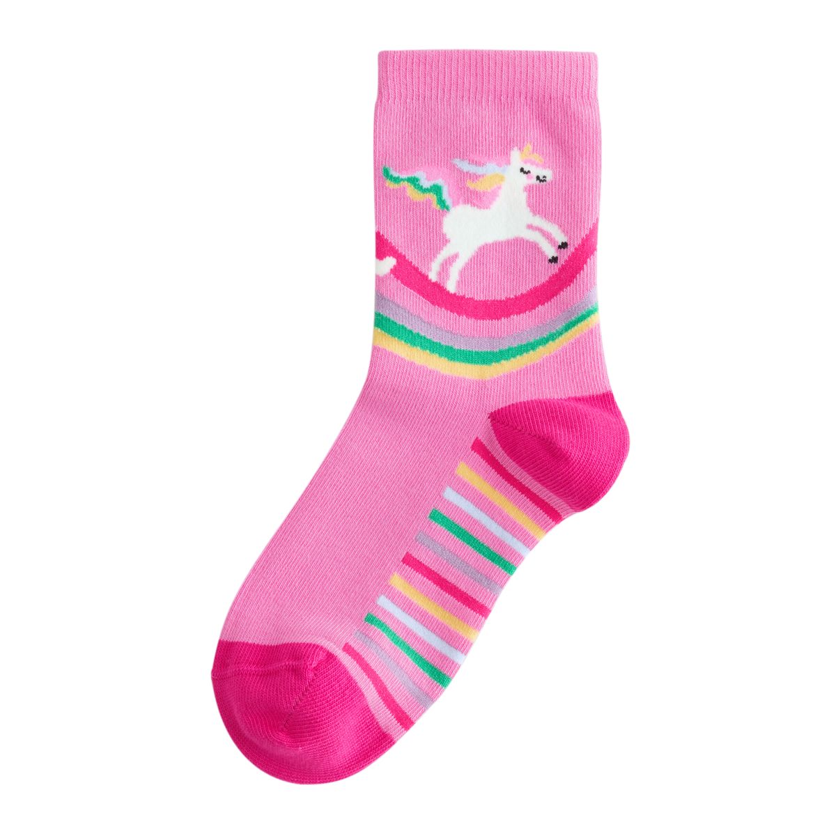 Socquettes coton licornes, 7 paires rose, vert et bleu marine, NEXT