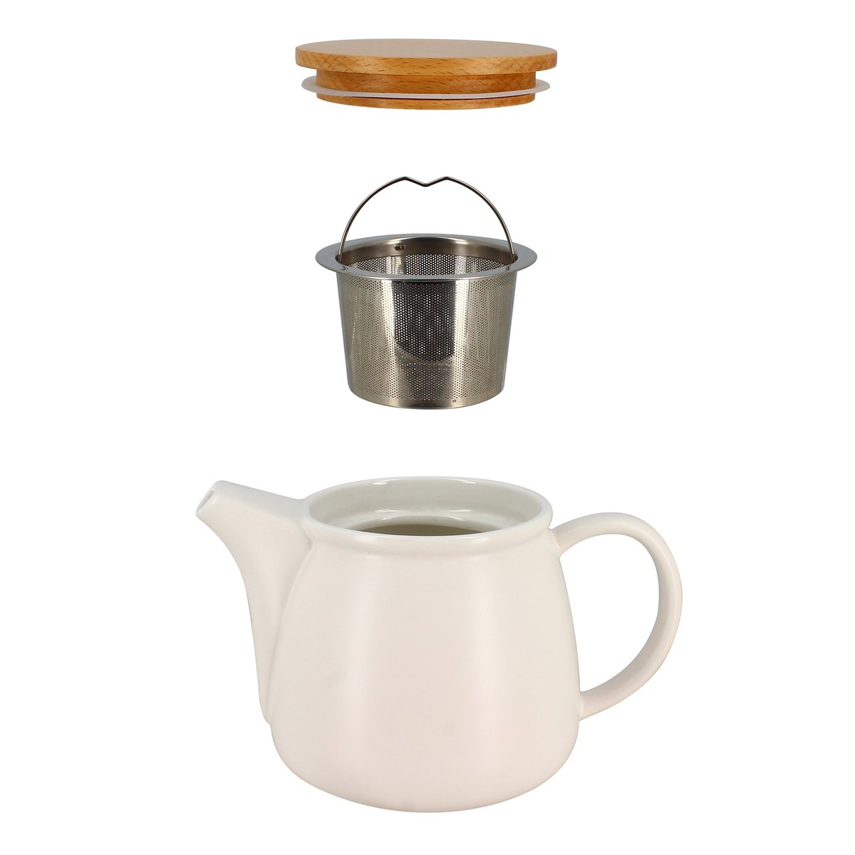 Théière en porcelaine 1L, MONA blanc-naturel, OGO LIVING