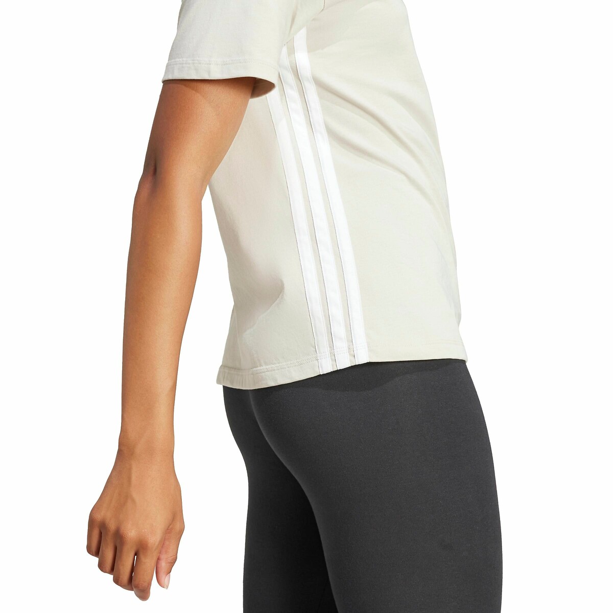 T-shirt Essentials 3-Stripes ecru, ADIDAS SPORTSWEAR