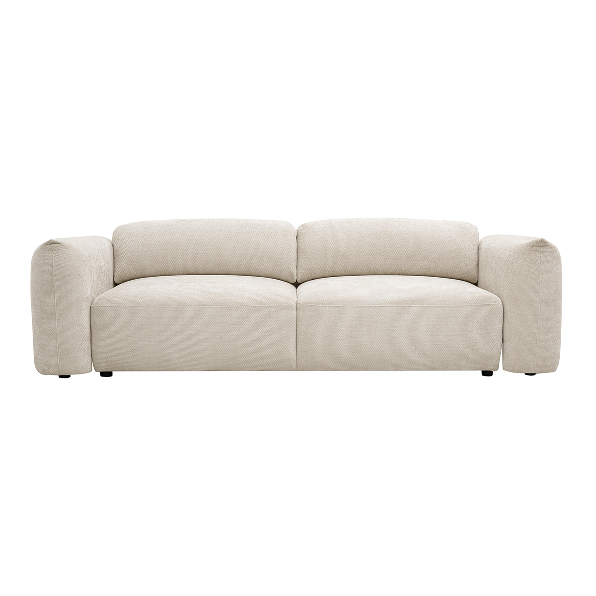 Canapé convertible 4 places avec coffre en tissu velours chenille beige SWELL beige, MILIBOO