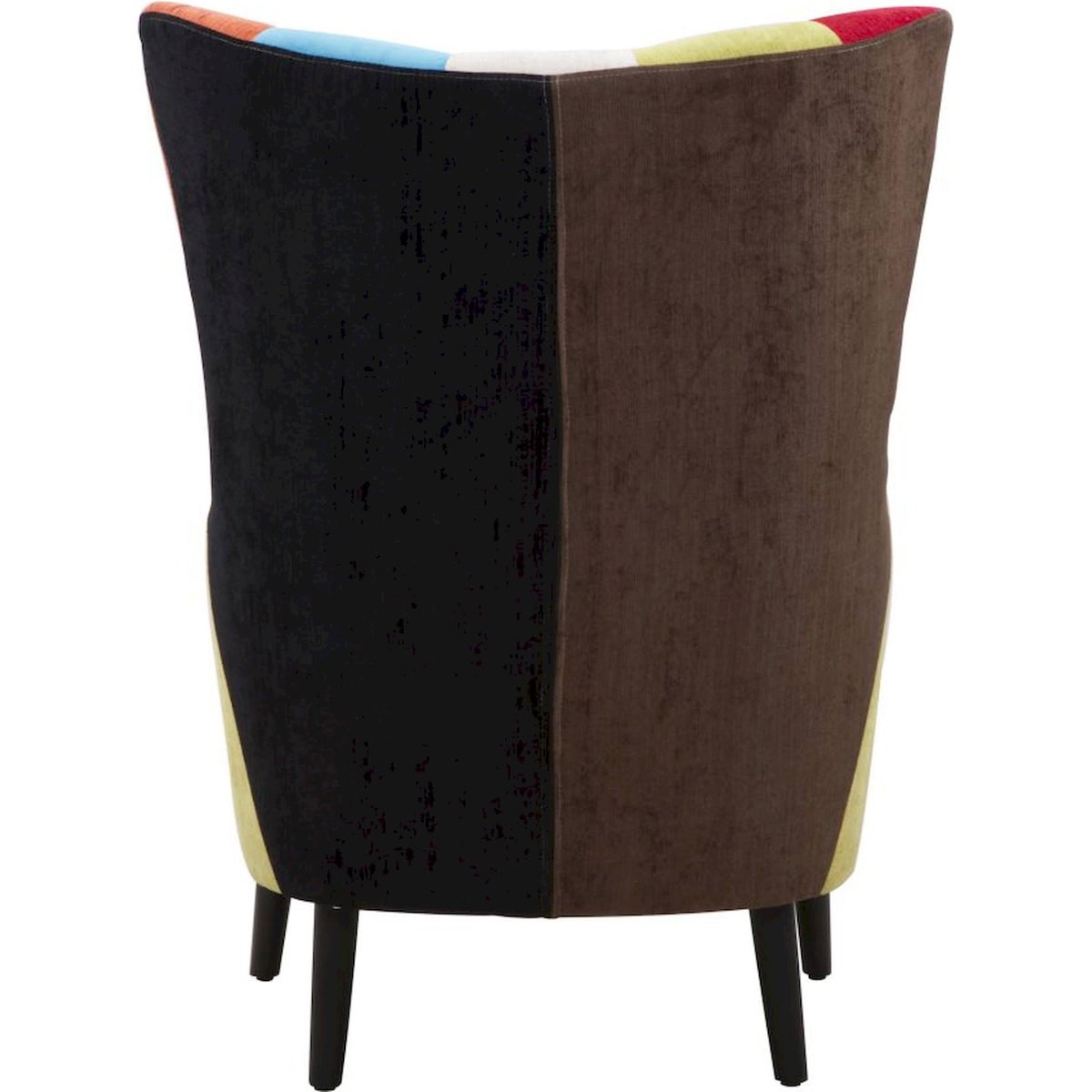 Fauteuil velours patchwork haut dossier INDUSTRIAL patchwork multicolore, RECOLLECTION