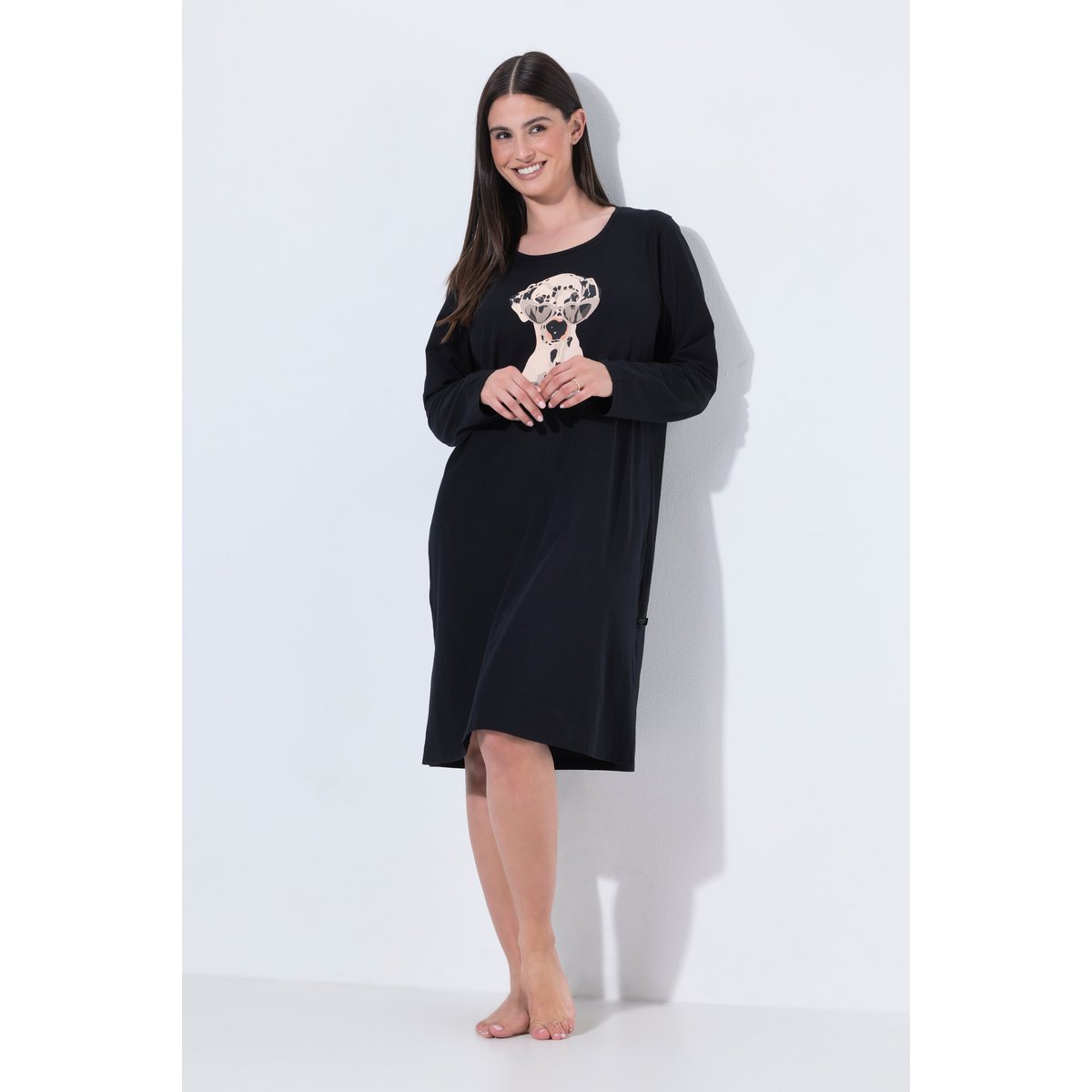 Chemise de nuit / grand T-shirt noir, ULLA POPKEN