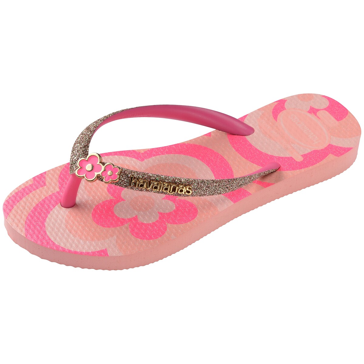 Flip-Flops HAV. KIDS SLIM GLITTER II rosa, HAVAIANAS