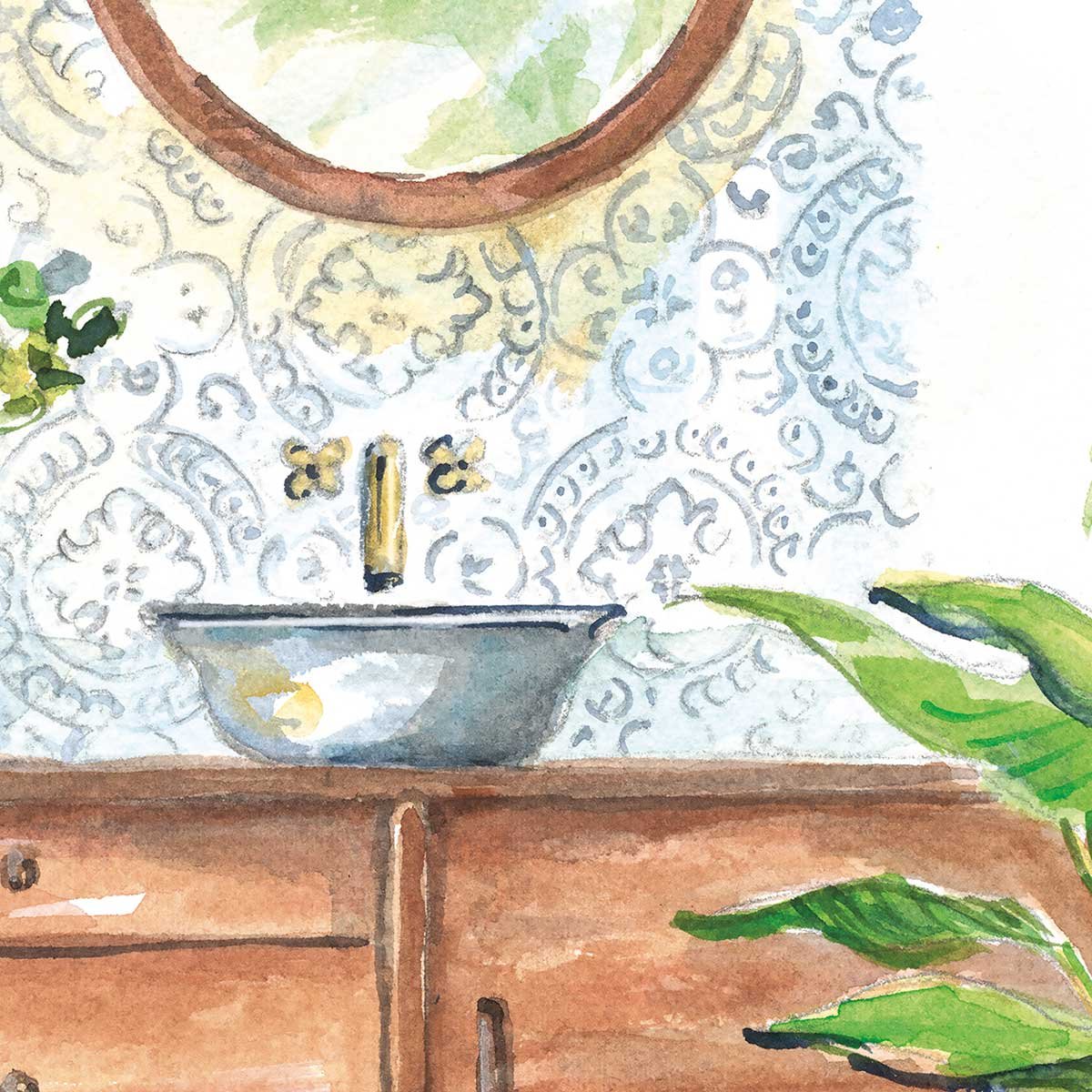 Tableau deco Greenery Bath tableau alu dibond, HEXOA