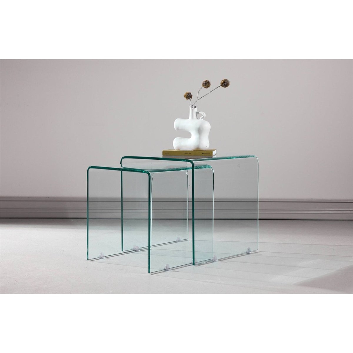 Set de tables basses AVARATIVE transparent verre, RECOLLECTION