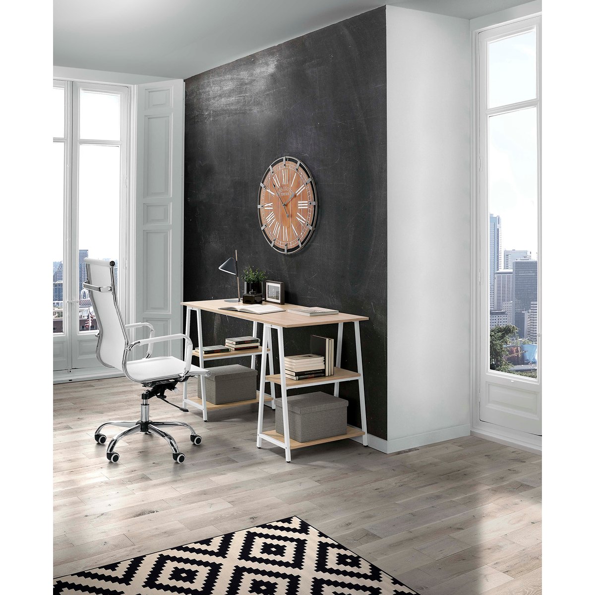 Bureau en placard et métal, DESIGN boisclair, HISPANOHOGAR