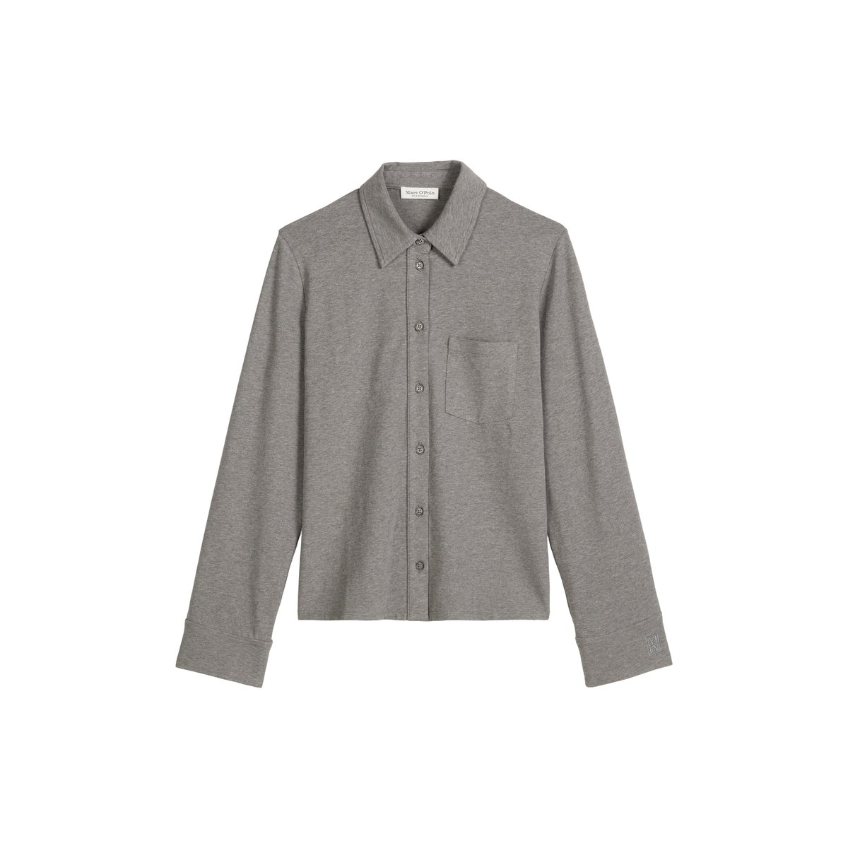 Blouse en jersey regular en coton organique stretch gris, MARC O'POLO