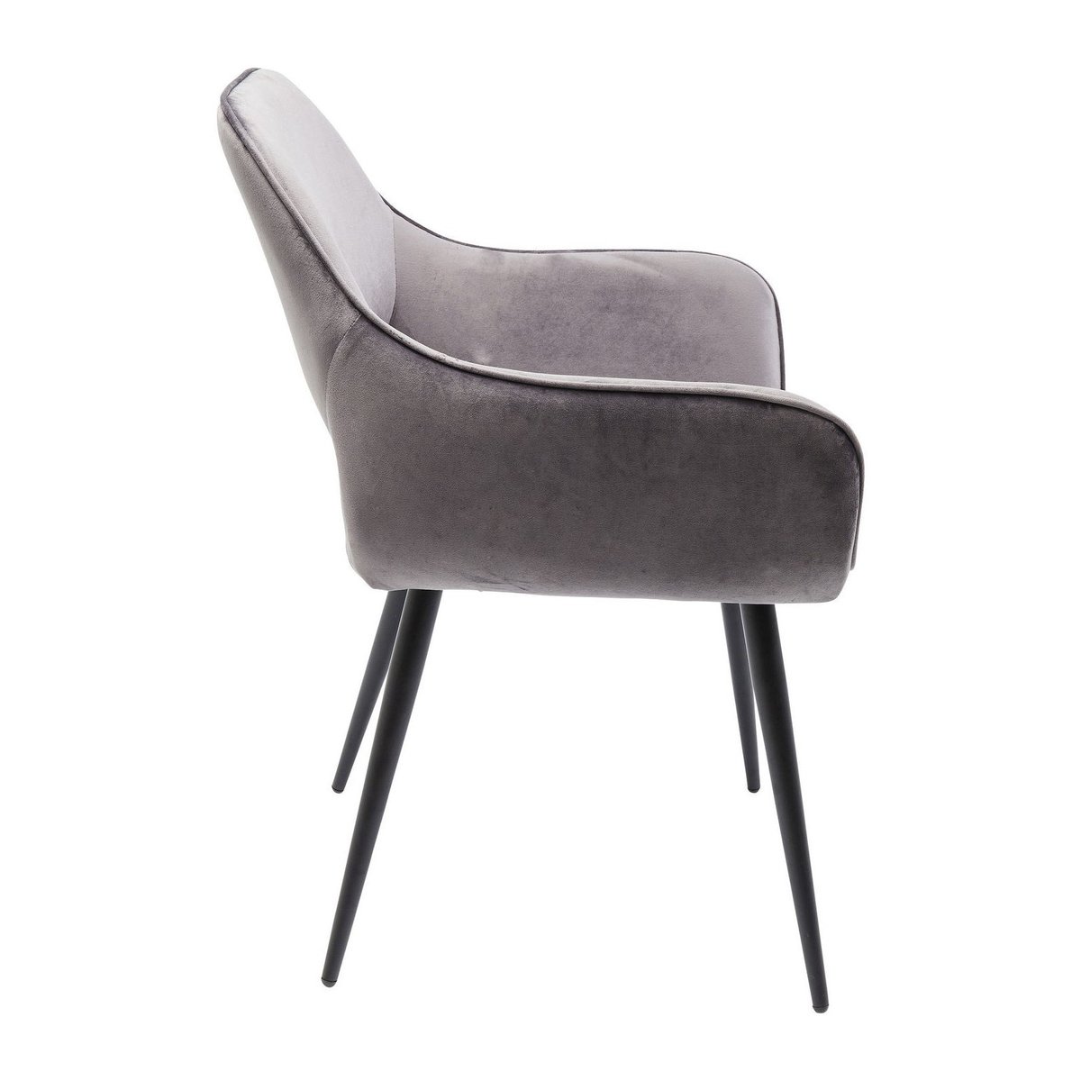 Chaise avec accoudoirs en velours, SAN FRANCISCO bleu pétrole, KARE DESIGN