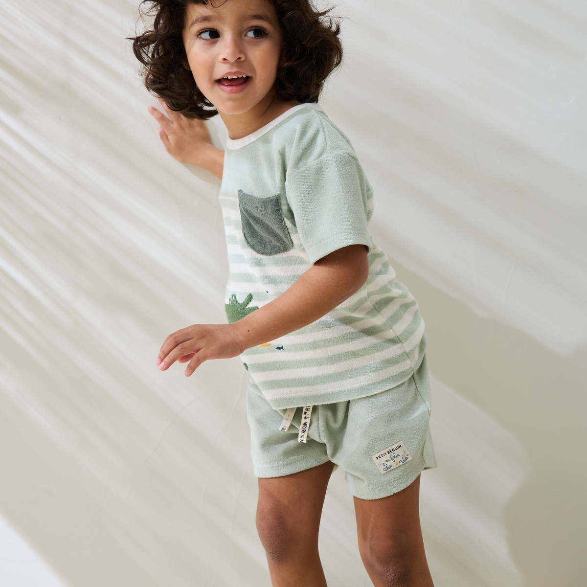 T-shirt en éponge Crocro rigolo kaki, PETIT BEGUIN