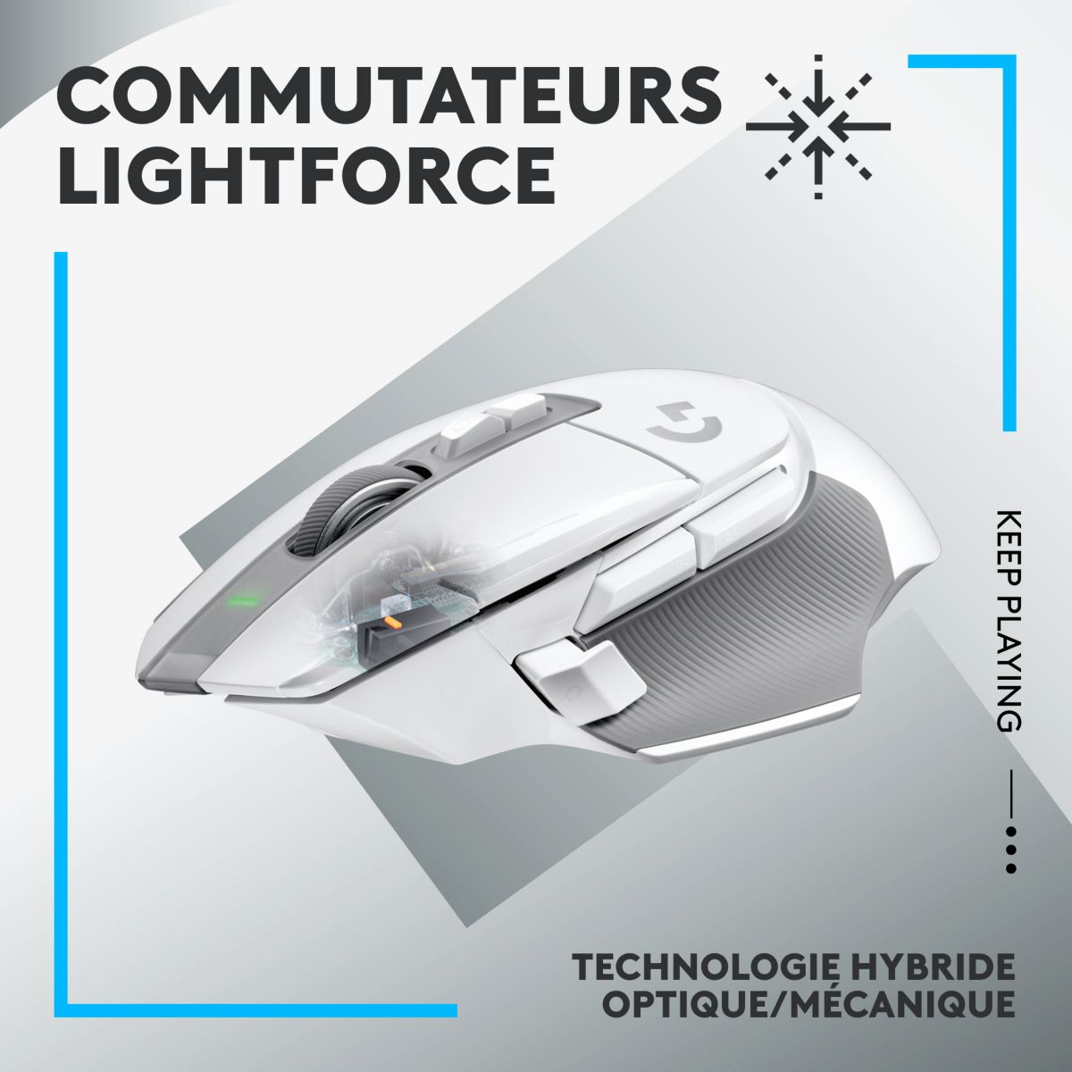 Souris Gamer Sans Fil G502X Lightspeed Blanc blanc, LOGITECH