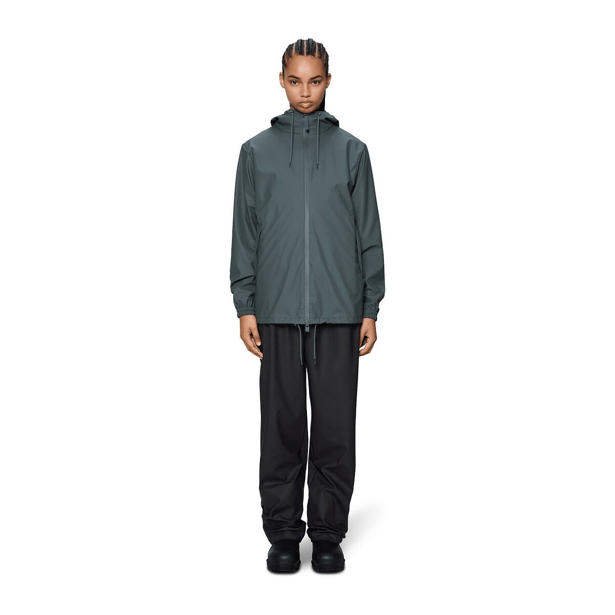 Coupe-vent droit à capuche unisexe STORM BREAKER gris foncé, RAINS