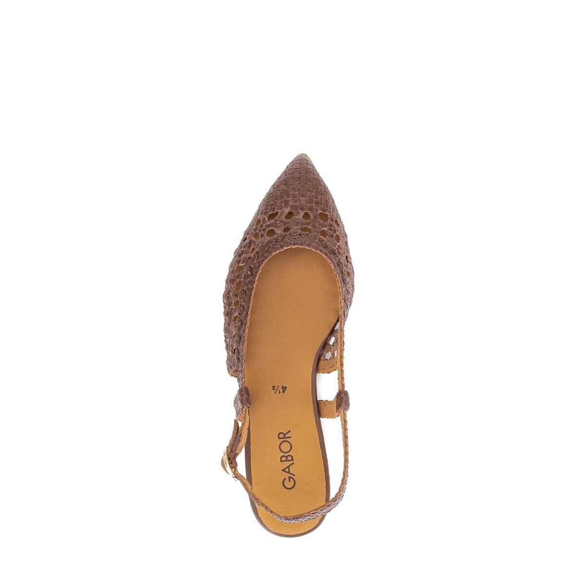 Escarpins en cuir à talon décroché marron, GABOR