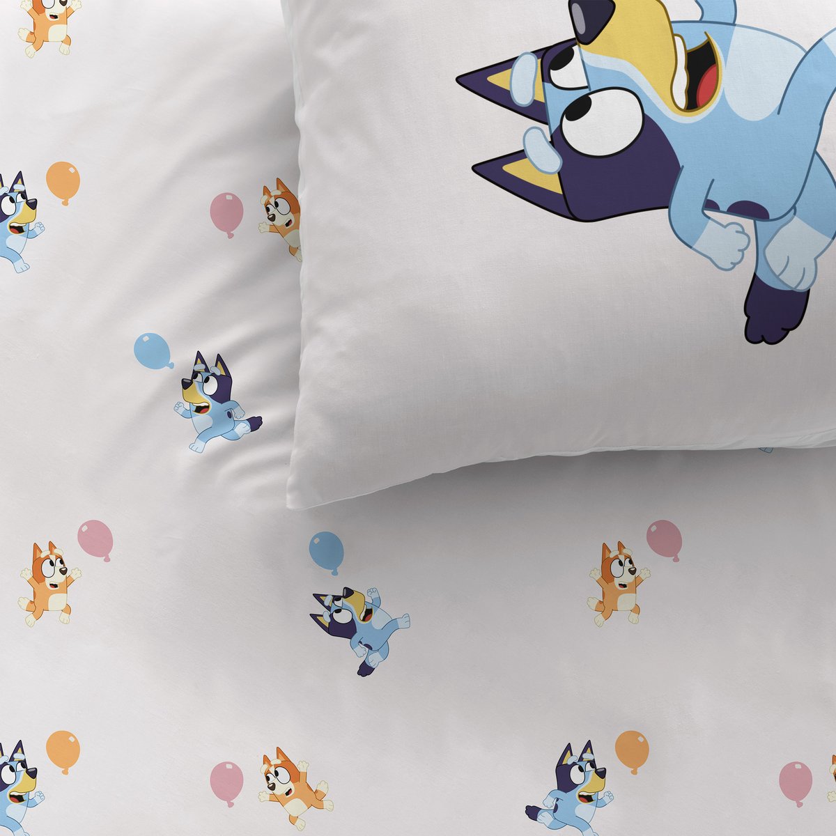 Parure de lit imprimée 100% coton, PARTY beige, BLUEY