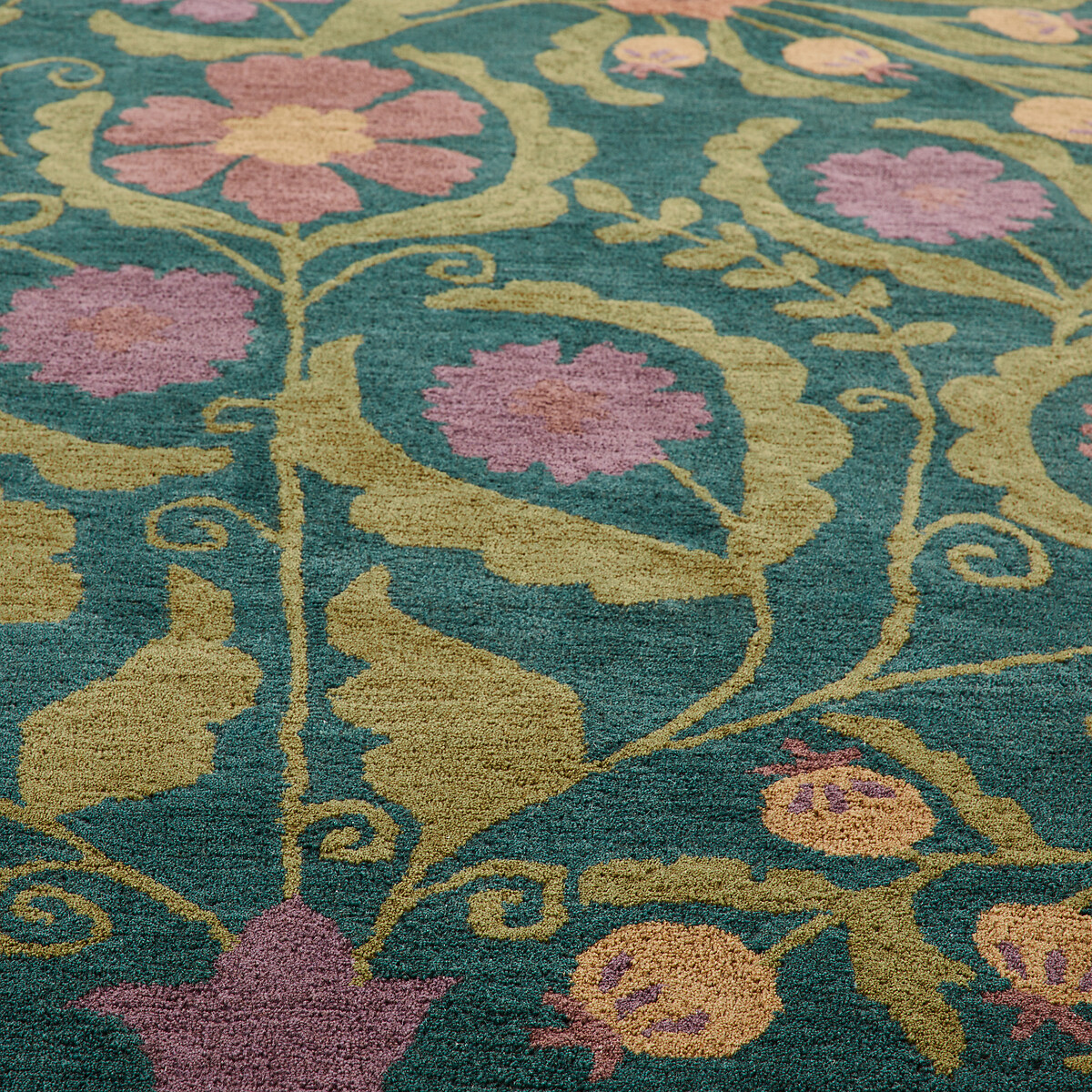 Tapis 100% laine, motifs fleurs, ANTONIA vert/multicolore, LA REDOUTE INTERIEURS