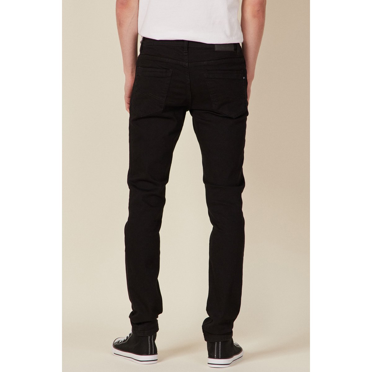 Jeans slim stretch longueur 34 denim noir, BONOBO