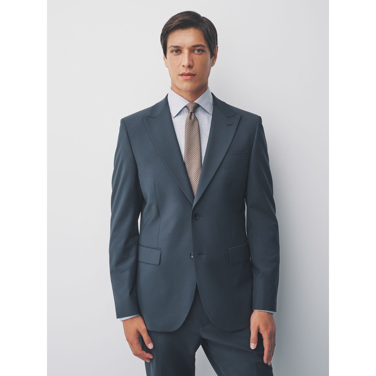 Veste de costume slim en laine mélangée gris anthracite, NEXT