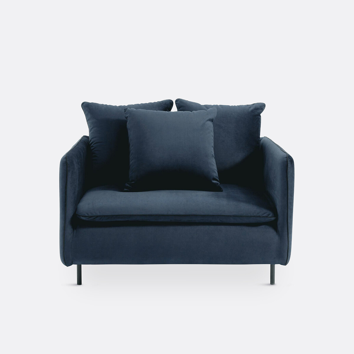 Fauteuil XL velours, Ivete bleu, LA REDOUTE INTERIEURS