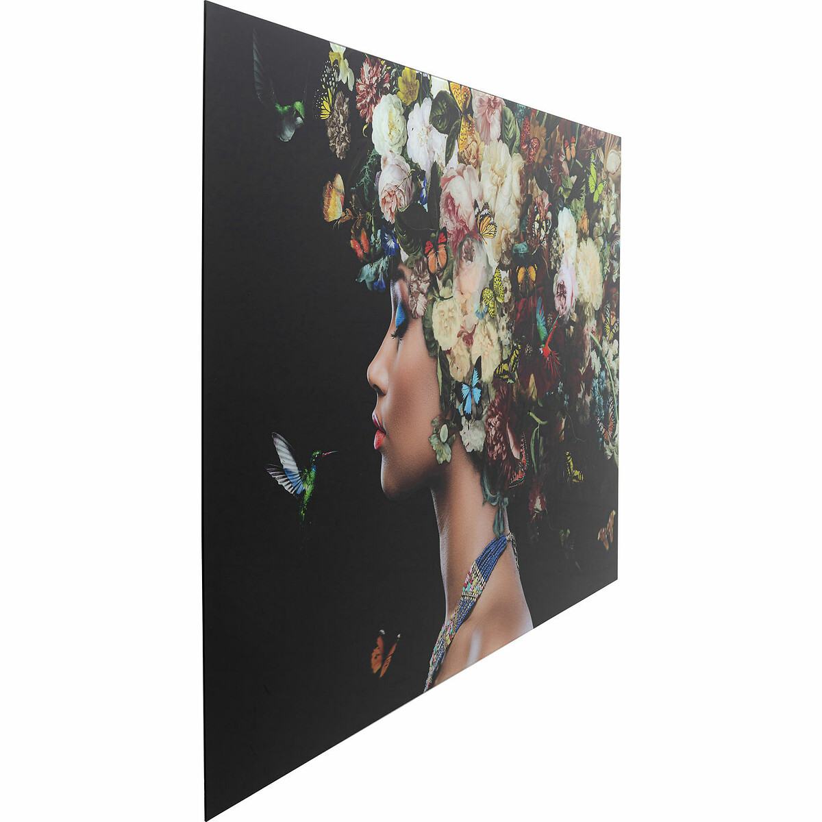 Tableau en verre Bunch of Flowers 150x100cm noir, KARE DESIGN