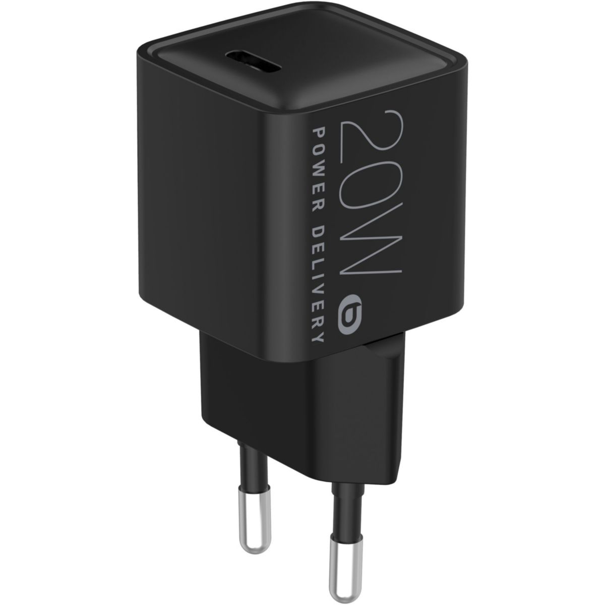 Chargeur 20W charge rapide USB-C Noir couleur unique, ESSENTIEL B