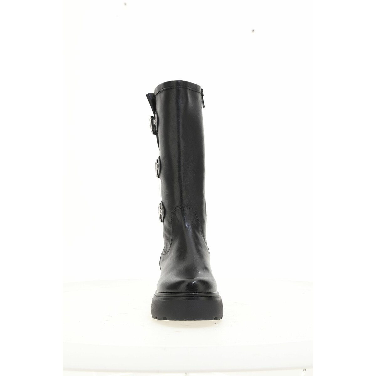 Leather Biker Calf Boots black, MJUS