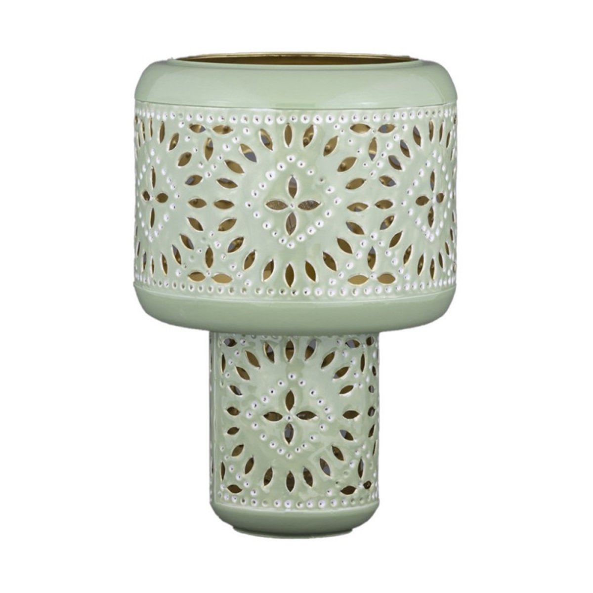 Lampe à poser métal émaillé vert matcha Nora vert, MILLUMINE
