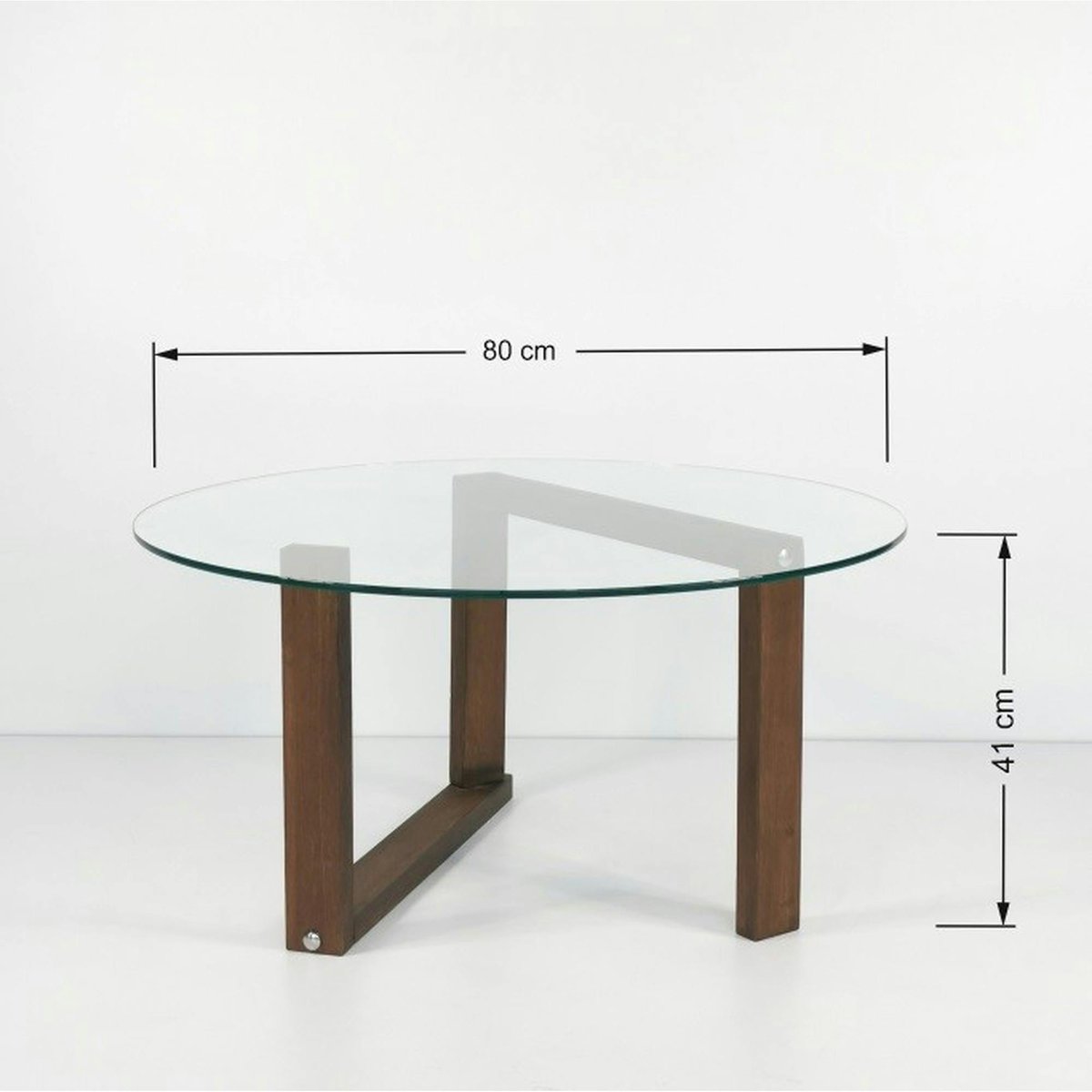 Table basse ronde en verre - pied labyrinthe ANZIO bois naturel, PIER IMPORT