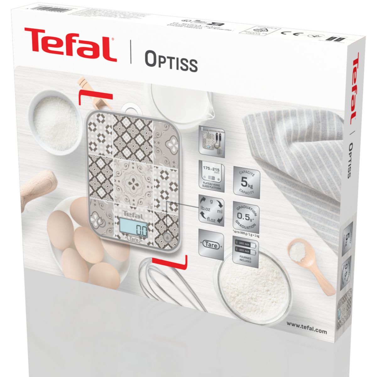 Balance de cuisine Optiss de cuisine BC50D6V0 couleur unique, TEFAL