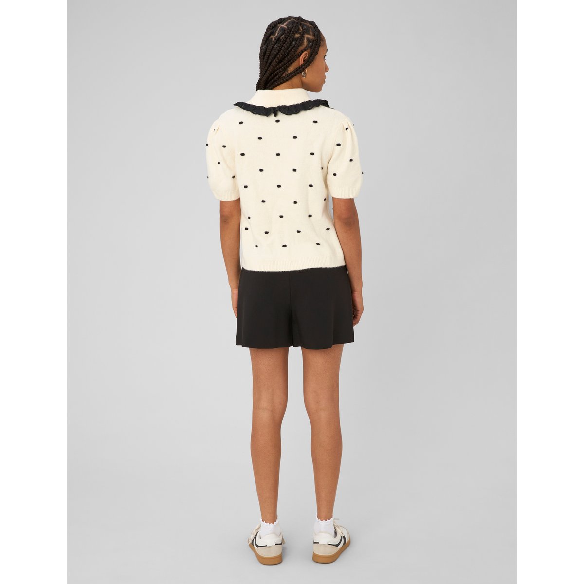 Gilet jacquard pois blanc écru, BZB