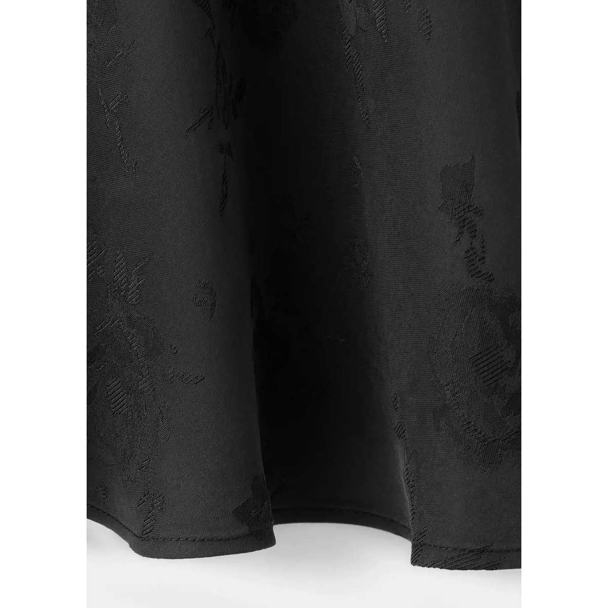 Jupe évasée en tissu devoré noir, MANGO